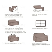 abordables Housse de canapé-Housse de canapé imperméable en jacquard de luxe, extensible et intégrale, avec élastique, anti-griffures de chat et anti-poussière.