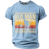abordables T-shirts de loisir-Homme Vieil Homme Pickleball T-shirt Manche Courte T-shirt Impression 3D Col ras du cou Chemise Mode Quotidien Quotidien Rue Rouge Été Printemps Vêtement Tenue S M L XL XXL XXXL