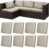 billige Utemøbelputer deksel-8 stk. stretchputetrekk til terrasse, vanntette sofatrekk til utskifting, utendørs sofa &amp;sofatrekk, putetrekk til utemøbler, vaskbar gjenbrukbar møbelbeskytter