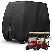 voordelige Tuinmeubelhoezen-Golfkarhoes voor 4 personen, zware uitvoering, 210d/420d waterdichte golfkarhoes met verlengd dak, compatibel met EZ Go Club Car Yamaha golfkarren, stofbestendige buitenhoes voor 4 personen (tot 112