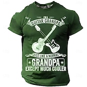  Men's I'm A Guitar Grandpa Just Like A Normal Grandpa Except Much Cooler Crossed Guitars Vintage Distressed Retro T Shirt Tee Graphic Regular Fit Fathers Day Gift Designer Clothing Apparel S M L XL XX