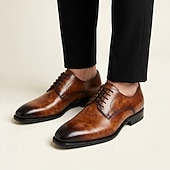 cheap Classic Dress Shoes-Men's Green Leather Derby Dress Shoes with Black-Toe Gradient Finish, Lace-Up Formal Oxfords for Stylish Men, Ideal for Business, Weddings, Parties and Evening Events