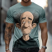 economico Magliette 3D-Per uomo Ombre Vecchio Uomo Maglietta Manica Corta maglietta Stampa 3D Girocollo Camicia Divertente Casuale Quotidiano Streetwear Blu Giallo Cachi Estate Primavera Abbigliamento S M L XL 2XL 3XL