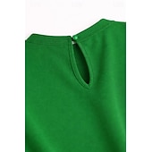  St. Patrick Women's T Shirt Tee Top Cut Out Solid Color Elegant Fashion Casual Half Sleeve Lantern Sleeve Crew Neck Regular Tops Daily Going out Weekend Green Summer Spring