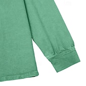 preiswerte Klassisches Poloshirt für Herren-Herren Baumwoll-Poloshirt Lässig Urlaub Klassisch Langarm Mode Basic Einfarbig Einfach Vintage-Stil Gewaschen Winter Frühling &amp; Herbst Ganzjahres Lässiger Schnitt Schwarz Hellgrün Rosa Marineblau