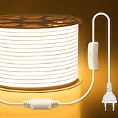 economico Strisce luminose a spina-Striscia LED COB impermeabile per esterni da 2-40 metri - luce bianca calda naturale, luce rossa, luce blu, luce verde, luce gialla, luce rosa, luce viola con cavo di commutazione da 1,5 m,