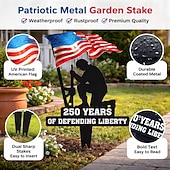 cheap U.S. 250th Anniversary-250 Years of Defending Liberty Metal Garden Stake, Patriotic Memorial Day American Flag Yard Sign, Outdoor Lawn Decor for Veterans, Independence Day, Home &amp; Garden Decoration