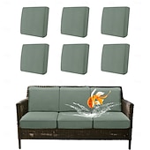 Недорогие Чехол для дивана-100% водонепроницаемые, не проливающиеся чехлы для уличных подушек, чехлы для диванов, эластичные чехлы для подушек садовых кресел, сменные чехлы для сидений, однотонные.