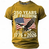  4. Juli 2026 250. Herren Lustig T Shirt Kurzarm T-Shirt 3D-Druck Rundhalsausschnitt Hemd Mode Designer Einfach Lässig Täglich Party Wasserblau Sommer Frühling Bekleidung S M L XL XXL XXXL