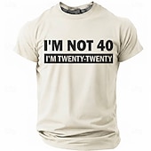 I'm Not 40 I'm Twenty Twenty Men's Funny Sarcastic 40th Birthday Joke Aging Humor T Shirt Graphic Crew Neck Short Sleeve Milestone Celebration Gift Designer Clothing Apparel