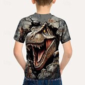 ieftine Animale 3D pentru băieți-Băieți 3D Grafic Dinozaur Tricou Manșon scurt Tipărire 3D Vară Primăvară Sport Modă Șic Stradă Copii 5-12 ani Stil Nautic Casual Zilnic În aer liber Fit regulat