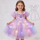 preiswerte Kostüme für Mädchen-Prinzessin Kleid Cosplay Kostüm Outfits Film Niedlich Balletröckchen LED-Leuchten for Mädchen Kinder Maskerade Buchwoche Täglich Party Ferien