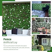 cheap Artificial Plants &amp; Greenery-Expandable Artificial Ivy And Orchid Privacy Screen Fence With Realistic Green Leaves, Durable Wood-Plastic Material, Maintenance-Free Outdoor Garden Decoration, Ideal For Patio, Balcony, Backyard