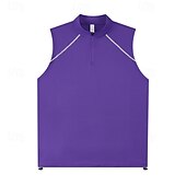 cheap Running Tee &amp; Tank Tops-Men's Solid Colored Workout Tank Top Running Tank Top Gym Tank Top Summer Spring Quarter Zipper Sleeveless Quick Dry Compression Moisture Wicking Breathable Gym Workout Running Walking Jogging Black