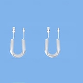 baratos Cabos de telemóvel-Pacote com 2 cabos USB-C espirais de 5A para carro, cabo de carregamento rápido USB-A para Tipo-C com mola, extensível até 1 m, cabo de dados espiral para Android Auto, Samsung Galaxy S24, S23, S22,
