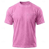voordelige basis t-shirts-SoftFade™ Heren T Shirt 100% Katoen Acid Wash Shirt Tee Top Korte Mouwen Ronde Hals Crewneck Zomer Lente Effen Kleur Vintage Streetwear Designer Zak Garment Dyed Vervaagd Casual Vakantie Straat