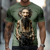 abordables T-shirts 3D-Homme A Ombre Vieil Homme T-shirt Manche Courte T-shirt Impression 3D Col ras du cou Chemise Drôle Occasionnel Quotidien Rue Bleu Noir Rouge Été Printemps Vêtement Tenue S M L XL 2XL 3XL