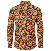 economico Cime-Retrò Vintage Anni '70 Camicia Disco Geometrico Psichedelico Costume Per uomo Halloween Carnevale Festival Musicale Parata dell'Orgoglio Mese dell'orgoglio Adulti Camicia