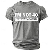  I'm Not 40 I'm Twenty Twenty Men's Funny Sarcastic 40th Birthday Joke Aging Humor T Shirt Graphic Crew Neck Short Sleeve Milestone Celebration Gift Designer Clothing Apparel