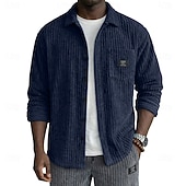 billiga Smart Casual skjortor för män-Herr Skjorta Casual skjorta Manchesterskjorta Knapp upp skjorta Svart Vit Vinröd Marinblå Khaki grön Långärmad Slät Tröjkrage Ledigt Dagligen Framficka Kläder Elegant Mode Ledigt