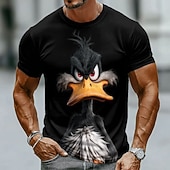  Ανδρικό μπλουζάκι streetwear με θυμωμένη, γκρινιάρα και ρεαλιστικό σχέδιο σε 3D στυλ, στενή γραμμή, casual, καθημερινή χρήση, επώνυμα ρούχα, ένδυση, S, M, L, XL ...