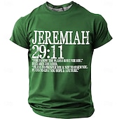  Maglietta da uomo con versetto biblico Geremia 29:11 "Io conosco i progetti che ho per voi", grafica cristiana, vestibilità regolare, abbigliamento religioso di design, taglie S, M, L, XL, XXL, XXXL