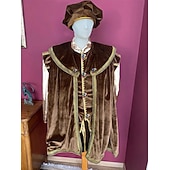 abordables Conjuntos-Medieval Renacimiento Accesorios Príncipe caballero celta Disfraz Hombre Real Víspera de Todos los Santos Carnaval Mascarada Rendimiento LARP Feria Ren Adulto Disfraz