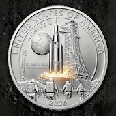  Herdenkingsmunt voor de Apollo 11 en Artemis II maanmissies, eerbetoon aan de maanlanding van het Amerikaanse ruimtevaartprogramma (1969-2026), verzamelobject voor astronauten en raketten, historisch ruimtevaartmemorabilia, cadeau