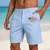 billige Patriotiske 250 Shorts-Herre 4. juli USAs 250-årsjubileum Anker Amerikansk flagg Bermudashorts Casual shorts Shorts til golfbruk Medium Midje Hawaiisk Patriotisk utendørs Strand Ferie Flate shorts med fire lommer Designer
