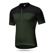 ieftine Tricouri pentru bărbați-Bărbați Jersey de ciclism Bloc Culoare Model mozaic Manșon scurt Bicicletă Jerseu Topuri cu 3 buzunare spate Rezistent la UV Uscare rapidă Înapoi de buzunar Κατά του ιδρώτα Sport Galben Trifoi Gri