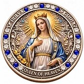  reine du ciel &Pièce commémorative chrétienne représentant la prière du Seigneur, la Vierge Marie, objet de collection religieux, verset biblique inspirant, cadeau pour les catholiques. &chrétiens