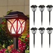 economico Illuminazione vialetto-Confezione da 6 luci solari impermeabili da esterno con paletto, illuminazione decorativa a LED per giardino, cortile, prato, vialetto e aiuole: perfette per matrimoni, festività, feste, eventi