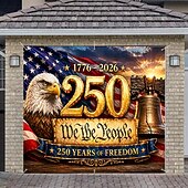 levne 250. výročí-Kryt garážových vrat k 250. výročí USA, vlastenecká dekorace ke Dni nezávislosti, ideální pro venkovní oslavy a sváteční dekorace.