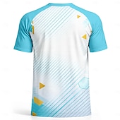 preiswerte Lauf-T-Shirts &amp; Tanktops-Unisex Argentinien Fußball-Sommer Global Match Pullover-Oberteile Laufshirt Sommer Farbblock Kurzarm UPF 50 Schnelltrocknend Atmungsaktiv Leger Laufen Joggen Fitness Blau Sportbekleidung Sportkleidung