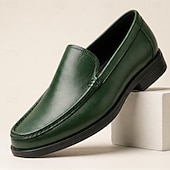 baratos Mocassins de couro premium-Mocassins masculinos clássicos pretos de couro, macios e de alta qualidade, elegantes e perfeitos para o escritório, negócios e ocasiões formais.