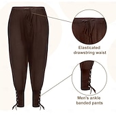 voordelige Outfits-Set Middeleeuws Renaissance Outfits Fancy kostuum Krijger Vikingen Kostuum Voor heren Viking Halloween Carnaval Prestatie LARP Ren Faire Volwassenen Zomer Lente
