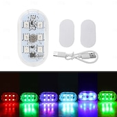 abordables Gadgets pour intérieur de voiture-Lot de 4 lampes d'ambiance LED sans fil pour l'intérieur de voiture, rechargeables par USB, à capteur tactile et aimantées, pour plancher, portières et coffre, étanches et compactes, disponibles en