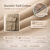 economico Classico-Per uomo Carico tattico Pantaloncini cargo Shorts Pantaloncini casual Tasca Semplice Sopra il ginocchio Casuale All'aperto Abbigliamento casual alla moda Moda Streetwear Cáqui Escuro Nero Inelastico