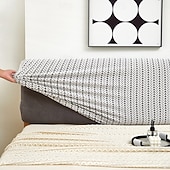 baratos Acessórios de cama-Capa de cabeceira espessa em jacquard com cobertura total e à prova de poeira. Protetor de cabeceira em jacquard espesso para cama.