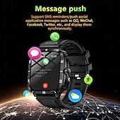 voordelige Smartwatches-Rugged Smart Watch, Military Tactical Fitness Tracker with Heart Rate Monitor &amp; SpO2, Waterproof Sport Smartwatch for Men Women, Compatible with iPhone Android, Ideal Birthday Gift