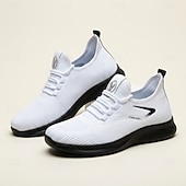 economico Sneakers Casual-Scarpe da ginnastica slip-on da uomo bianche in maglia, leggere, traspiranti e ammortizzate, comode per camminare, ideali per uomini attivi, per l'uso quotidiano, i viaggi, gli spostamenti e le uscite del fine settimana.