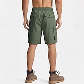 cheap Classic-Men's Tactical Cargo Cargo Shorts Shorts Casual Shorts Drawstring Pocket Elastic Waist Plain Comfort Breathable Knee Length Casual Outdoor Beach Vacation Fashion Black Navy Blue Inelastic