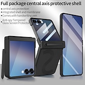 ieftine Carcasă Samsung-telefon Maska Pentru Samsung Galaxy Z Flip 7 Z Flip 6 Capac Spate și Protecție de Ecran PU piele