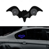 cheap Landscape Lights-Car Solar Vacuum Suction Cup Neon Bat-Shaped Decorative Running Lights, Wire-Free, Type-C Rechargeable, 8 Modes, Ambient LED Car Interior &amp; Exterior, Party, Halloween, Vehicle Decoration