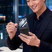ieftine Carcasă Samsung-telefon Maska Pentru Samsung Galaxy Z Flip 7 Z Flip 6 Capac Spate și Protecție de Ecran PU piele