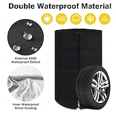 baratos Capa para Móveis de Pátio-Capas para armazenamento de pneus, capa grande para pneus de inverno, impermeável, com bolsa de armazenamento prática, capa resistente às intempéries para empilhar pneus (comporta 4 pneus, diâmetro de