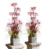お買い得  造花-紫色の造花（模造品）6個 &amp;春にぴったりの屋外用観葉植物 &amp;夏の別荘、オフィス、バルコニー、庭の装飾、ホリデーデコレーション、鮮やかで手入れの簡単なフラワーアレンジメント