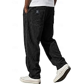 ieftine pantaloni casual-Bărbați Pantaloni Pantaloni Corduroy Pantaloni de iarnă Pantaloni casual Pantaloni largi Cordon Picior drept Culoare solidă Confort Απαλό Lungime totală Casual Zilnic În aer liber Modă Stil Clasic