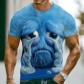  Realistisches 3D-Clown-T-Shirt für Herren mit roter Nase und herausgestreckter Zunge – witziger Allover-Print, normale Passform, lässig, alltagstauglich, Kostümparty-Geschenk, Designer-Kleidung,