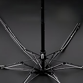 billige Paraplyer-Sammenleggbar kapselparaply med seks ribber, svart, UV-bestandig, ultralett, egnet for både regn og solskinn, UPF50-tilbud, for daglig pendling, shopping, korte turer, reise, piknik